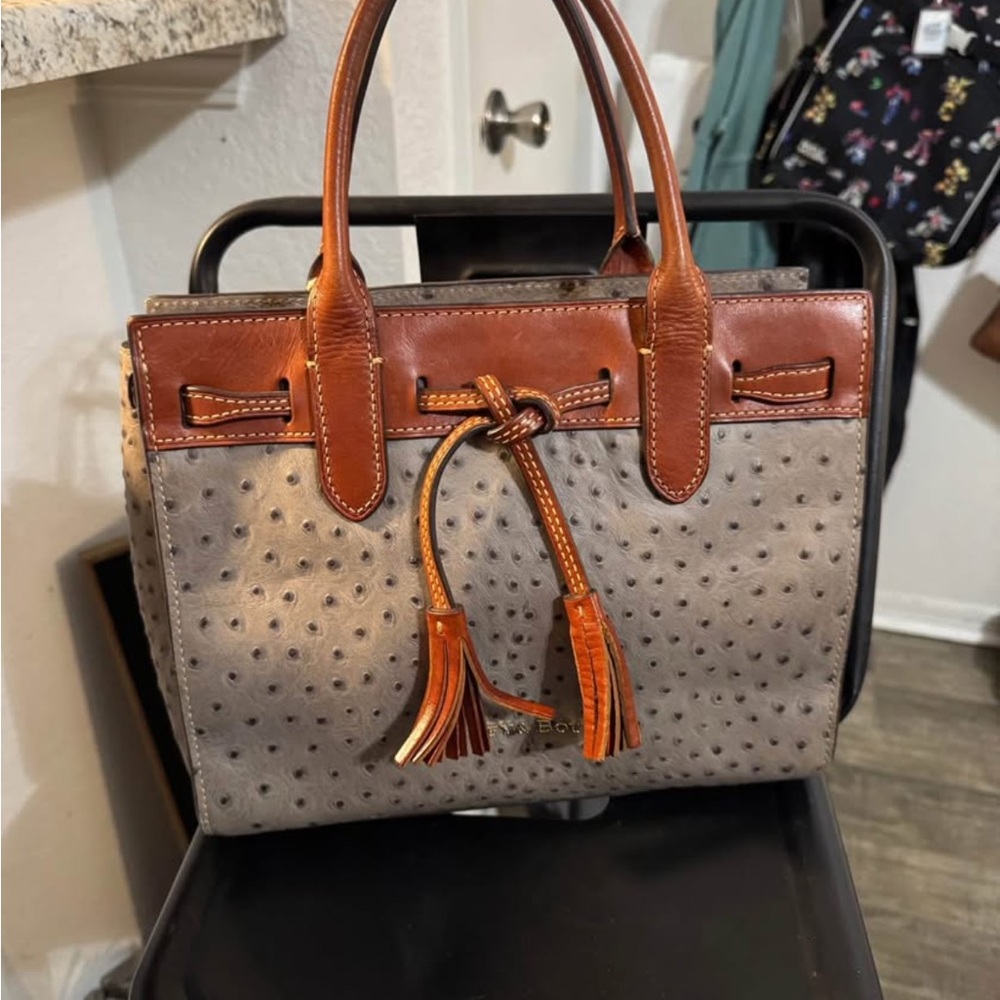 Dooney & Bourke Gray and Brown Satchel